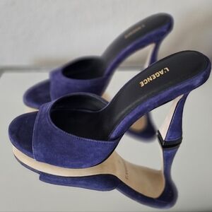 💙NEW L'AGENCE Avery Slide Sandal in Blue Nwot Size 6